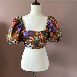 Johnny Was Floral Cropped Blouse